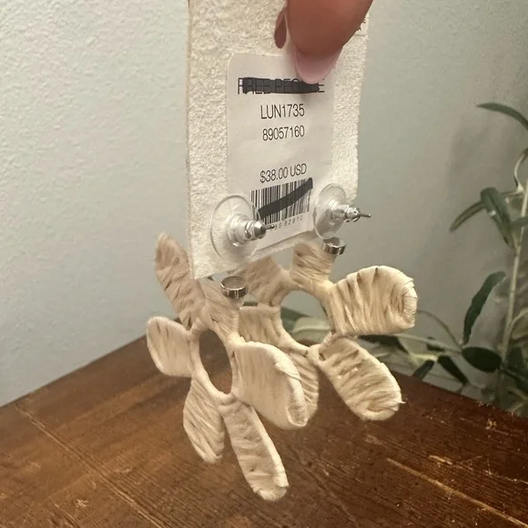 Free People Ivory Floral Earrings - Picture 4 of 4